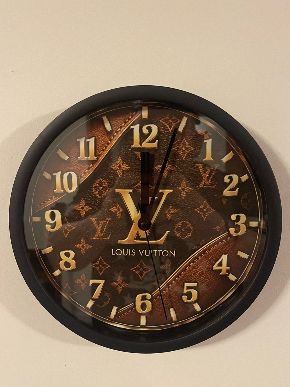 Louis Vuitton Brown and Gold Monogram 9in Wall Clock.🔥💎